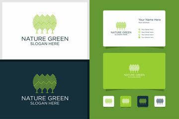 nature green creative flower tree logo design, Natural tree leaf logo design and business card templates. premium vector
