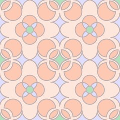Geometric Shapes Peach And Pink Vector Repeat Pattern