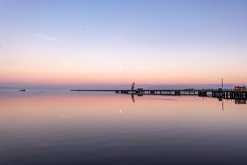 The pier at the Power station on the banks of the River Foyle near Derry, Northern Ireland