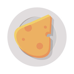 slice cheese on plate