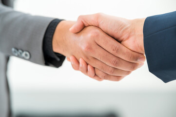 Close-up hand of Businessman handshake for teamwork of business merger partnership and business...