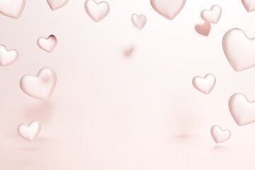 3d render of pink hearts frame on a coral pink background for Valentines Day