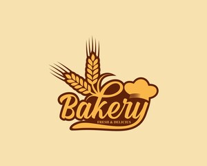Bakery bread design logo illustration