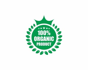 100 percent organic label sticker badge Vector