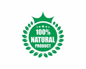 100 percent natural label sticker badge Vector