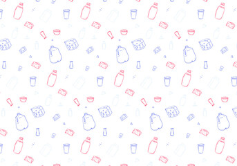 simple line milk seamless pattern