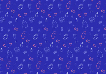 simple line milk seamless pattern