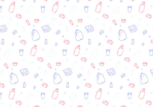 simple line milk seamless pattern