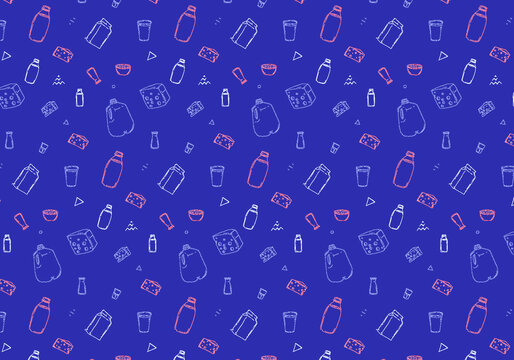 simple line milk seamless pattern