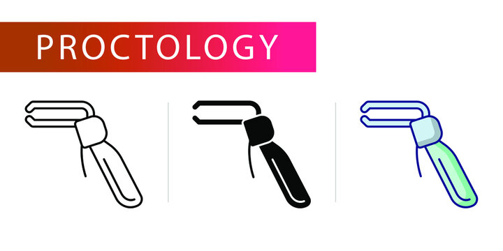 Biopsy forceps, Ligators, icons set (line, glyph, color)