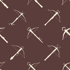 Seamless pattern with ancient Crossbows for your project