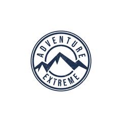 
Vintage Retro Mountain Stamp Label Logo design for Adventure Outdoor Team simple inspiration