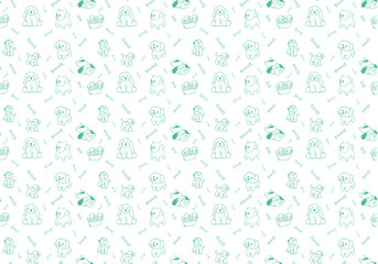 plush dog seamless pattern designs 