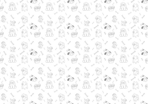 plush dog seamless pattern designs 