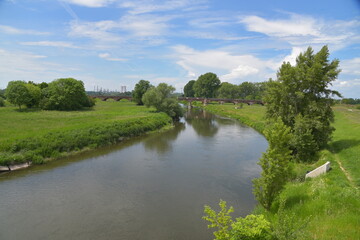 Fototapeta premium Fluss Saale bei Leuna in Sachsen-Anhalt