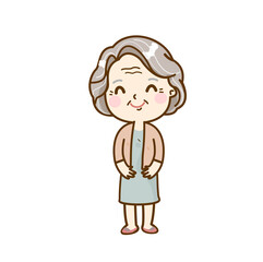 Cartoon Grandma character.