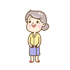 Cartoon Grandma character.