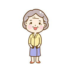 Cartoon Grandma character.