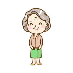 Cartoon Grandma character.