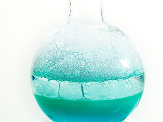 Glass flask with a chemical reagent.