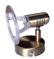 brass metal wall ceiling mounted spotlight lamp isolated on white background