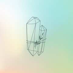 mystical magic elements on a halographic gradient background. for creating tarot cards or magic witch ritual