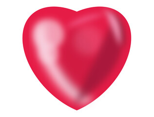 Hand drawn heart with reflections. Red heart. Heart simple drawing. Valentine's day. February. Heart isolated on a white background. Vector hand drawn symbol for love