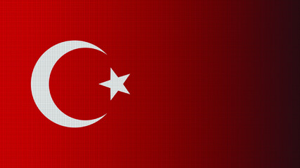 Turkey national flag vector image. Flat design with dotted fabric pattern style.