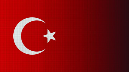 Turkey national flag vector image. Flat design with dotted fabric pattern style.