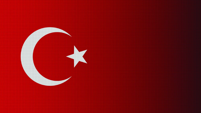 Turkey national flag vector image. Flat design with dotted fabric pattern style.