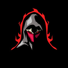 ninja ghost mascot logo gaming © Andri Dwiyono