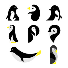 Penguin Animal Logo Icon Symbol Vector Graphic Design Set