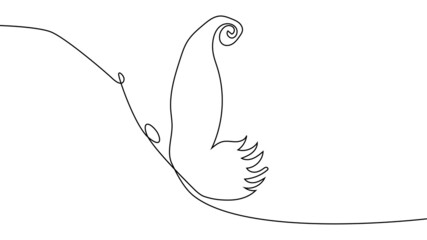 Continuous one line drawing. Flying butterfly logo. Black and white illustration. Concept for logo, card, banner