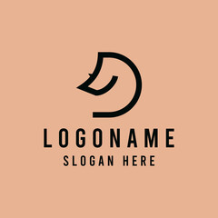Horse minimalist geometric logo