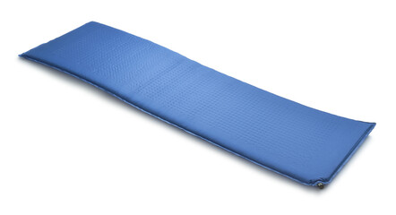 Blue self-inflating camping mat