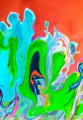 Abstract multicolored marble background. Acrylic texture with marble pattern. Mixing colors creates an interesting structure. It is well suited for laptop background and wallpaper, fabric