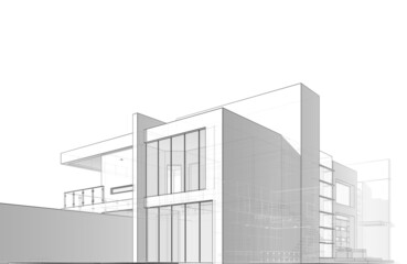illustration of modern building