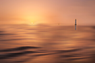 lighthouse  sunset orange warm landscape