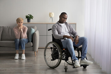 Trouble, family problems. Caring for disabled person during covid-19