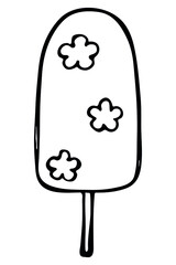Vector hand drawn ice cream isolated on white backgrounds. Cute dessert illustration. For print, web, design, decor, logo.