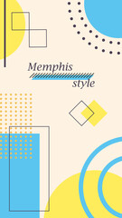 Banner with place for text with memphis style elements