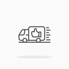 Rating Feedback Delivery icon. Editable Stroke and pixel perfect. Outline style. Vector illustration. Enjoy this icon for your project.