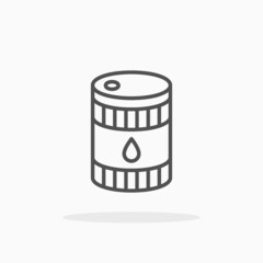 Oil Barrel icon. Editable Stroke and pixel perfect. Outline style. Vector illustration. Enjoy this icon for your project.