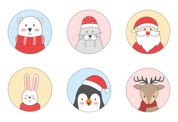 Fototapeta premium Flat design of Christmas label collection