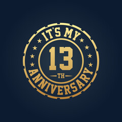 Fototapeta premium It's my 13th Anniversary, 13th Wedding Anniversary celebration