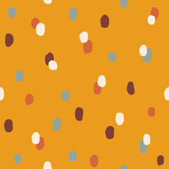 Seamless colorful polka dot pattern. Vector abstract background with hand drawn spots.