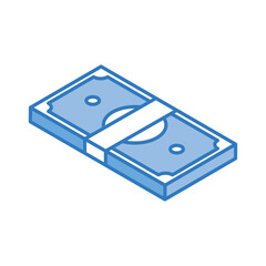 money banknotes isometric icon