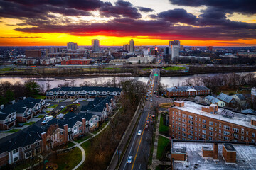 Epic Drone Sunset in New Brunswick Rutgers
