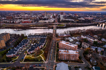 Epic Drone Sunset in New Brunswick Rutgers