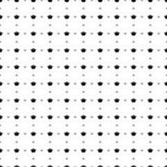 Square seamless background pattern from geometric shapes are different sizes and opacity. The pattern is evenly filled with black pot symbols. Vector illustration on white background